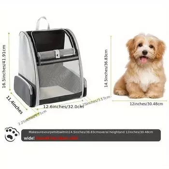 Cat Bag Outing Bag Portable breathable shoulder cat backpack Foldable cat outdoor travel pet bag чёрный