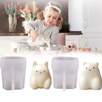 Cat Bear Milk Pudding Silicone Mold Halloween Jelly Bowl Cake, White Cold Ice Powder Mold For Cake Decoration, Cake Accesso U9E6
