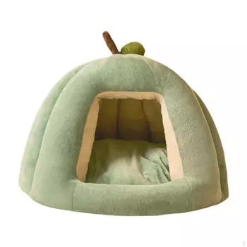Cat Bed in Pumpkin Shape with Removable Cushion for Small Pets S