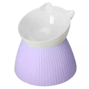 Cat Bowl Raised Cat Food Bowls Anti Vomiting Tilted Elevated Cat Bowls Drinker Pet Food Bowl Feeder Neck Protection Cat Bowl 14.5cmX14.5cmX13cm жёлтый