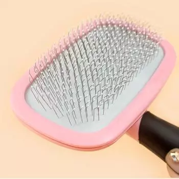 Cat Brush Self Cleaning Slicker Dog Brush Removes Loose Hair Mats Tangles Comb Soft Dog Puppy Pet Grooming Tool Cat Accessories l 15.5CM синий