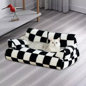 Cat Couch Dog Pet Sofa Bed for Kitty Kittens All Breed Indoor Cats Black S