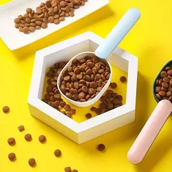 Cat Dog Food Spoon Shovel Mutli-Function Feeding Scoop With Sealing Bag Clip Measuring Cup Thickened Food Shovel Pet Supplies