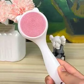 Cat Ear Shape Silica Gel Facial Brush Soft Facial Face Scrubber Brush Daily зелёный