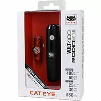 CAT EYE SET Набор аккумуляторных фонарей EL461/LD635 (VOLT400/RAPID мини) чёрный