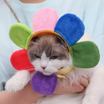 Cat Headgear Cat Headgear Wig for Dogs and Cats Rainbow [flowbloo]