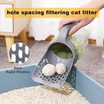 Cat Litter Scoop Cat Litter Box with Refill Bag Removable Cleaning Supplies Toilet Waste Collector Self-cleaning Cat Litter Box