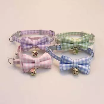 Cat Neck Strap Gift For Dogs Cats Dress Up Pet Supplies Pet Decorative Dog Necklace Cats Collar Green-Plaid