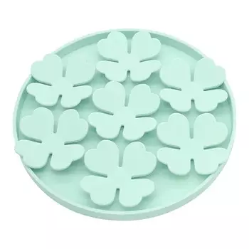 Cat Pet Silicone Slow Food Mat with Suction Cup Cat Pet Dog Feeder Lick Pad for Home Shop Light светло-зеленый