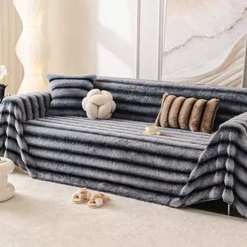 Cat Petting Sense Bunny Cashmere Sofa Cover Towel Winter Thickened High Sense Sofa Cover Full-Cover Sofa Cushion Anti-Scratching 180*130cm