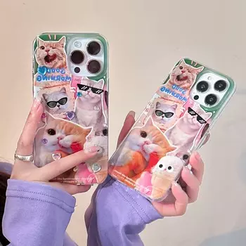 Cat Relif Imd 2023 3d милый чехол для телефона с мультяшным рисунком для Iphone 11 12 Promax 13 14 Pro Max Прекрасный противоударный чехол для задней панели с изображением хлеба for iphone 11