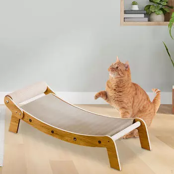 Cat Scratcher Lounge Bed Современная когтеточка из сизаля для игрового отдыха котенка 67cmx25.5cmx17cm