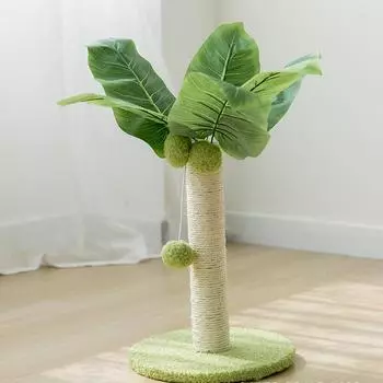 Cat Scratching Post for Kitten Cute Green Leaves Cat Scratching Posts with Sisal Rope Indoor Cats Posts Cat Tree Pet Products