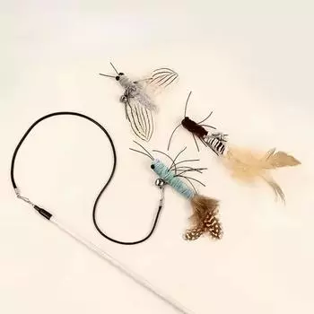 Cat Teaser Toy Feather Interactive Cat Toys Ball Toys Pet Chase Movement Playing Toy Exercise Cat Toy Set For Indoor Bored Cats