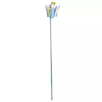 Cat Teasing Stick Telescopic Boredom Relief Interactive Attractive Kitten Teaser Wand for Indoor синий