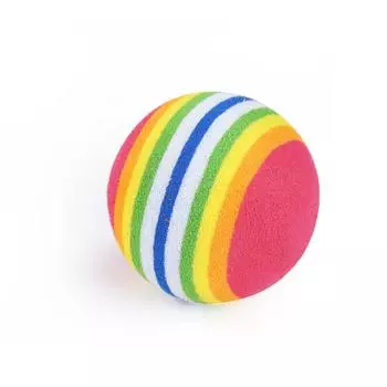 Cat Toy Rainbow Ball Elastic Silent Ball Dog Solid BallSelf-entertainment and Boredom Relief Tool Teething and Biting Resistant Ball