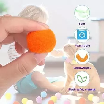 Cat Toys Automatic Ball Launcher Training Toy For Pet Kitten Creative Mini Shooting Gun Games Stretch Plush Toys Pet Supplies