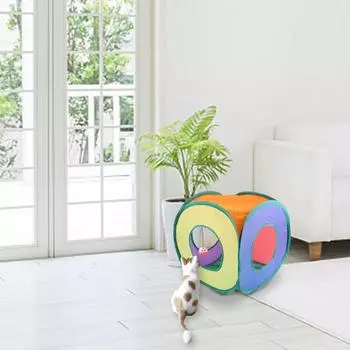 Cat Tunnel toys Square Cat Rainbow Tunnel Folding indoor pet Play Chase game Cat accessories Pet toys