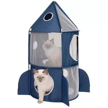 Catit Vesper Rocket House Простая в сборке складная дышащая кровать 50 x 50 x 90 см 3-этажная