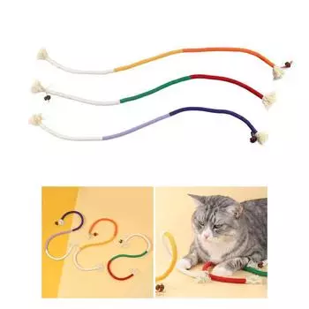 Cats Chewing Rope Toy for Aggressive Chewer Cat Teething Cotton Rope Toy Entertainment Toy Cat Teasing Toy Pet Supplies 3PCS