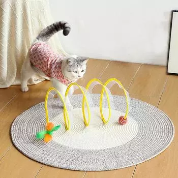 Cats Tunnel Foldable Pet Cat Toys Funny Kitten Stick Mouse Supplies Fun Toy Tunnel Toy for Cat Play Tunnel Tube Cat Accessories синий