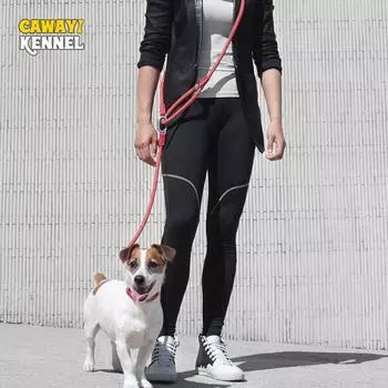 CAWAYI KENNEL Светоотражающие нейлоновые поводки для домашних собак, тяговые веревки, поводки для бега со свободными руками, веревочная цепь для маленьких и больших собак Length 230-235cm