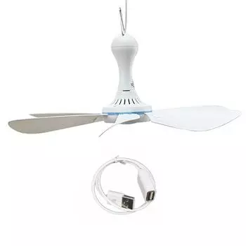 Ceiling Fan Hanging Fans 6 Leaves USB Outdoors Dual-Use Small Indoor for Camping Restaurant Canopy Tent Living Room type1