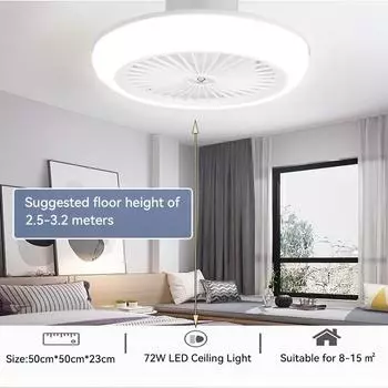 Ceiling Fan With Lighting Source With Remote Lamp E27 Control For Bedroom Living Home Luster Silent Ac85-265v Fan Light Ceiling 85-265V