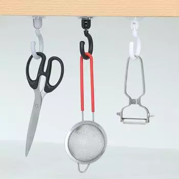 Ceiling Rotary Hook Strong Hook Household Multifunction Adhesive Hook Kitchen Bathroom Wall Key Hanging Door Back Coat Hoo чёрный