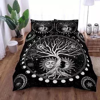 Celestial Yggdrasil Celtic Пододеяльник Комплект постельного белья King Queen Double Full Twin Single Size EU single(135x200cm)