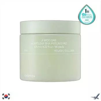 Celimax JI WOO GAE heartleaf BHA пилинг-подушечка 125мл (60 листов)