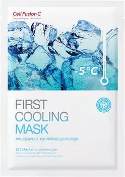 Cell Fusion C Fast Cooling Охлаждающая маска Skin First Cooling 9 sheet Mask/Cica Sheet/Слабокислотная/Корейская косметика/Корейский уход/Косметика/Кожа
