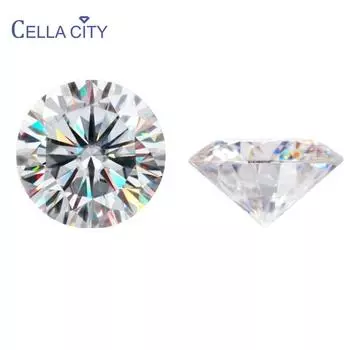 Cellacity 1 карат, маленький размер, бусины из муассанита, 0,5-1 карат, 100, многоцветные, с боковой огранкой, опционально, выращенные в лаборатории бусины из муассанита 5mm - 0.5 CT(1 pcs) белый