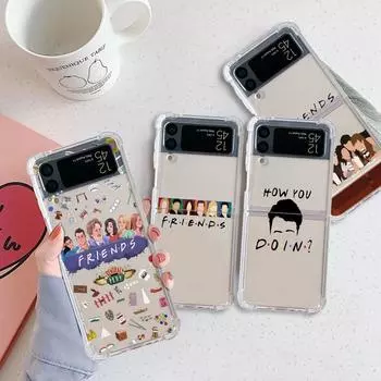 Central Perk Friends Роскошный чехол для Samsung Galaxy Z Flip 3 4 5G Funda Z Flip3 Прозрачный ПК Жесткий противоударный чехол для телефона Samsung Z Flip4 5G