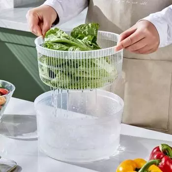 Центрифуга для сушки овощей и фруктов, сушилка для овощей большой емкости, ручная центрифуга для сушки овощей и фруктов, корзина для мытья зелени и ягод зелёный