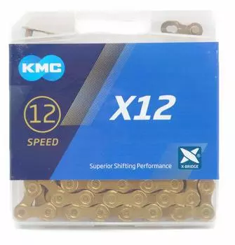 Цепь KMC X12 126 звеньев для 12 скоростей (золото) скорость/12S/12 скорость/12 [элемент] золотой