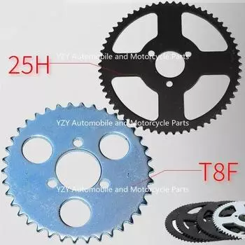Цепь T8F 38T 44T 54T 58T 64T 74T Задняя звездочка Зуб 26/29/54/35MM для 47CC 49CC Mini Moto ATV
