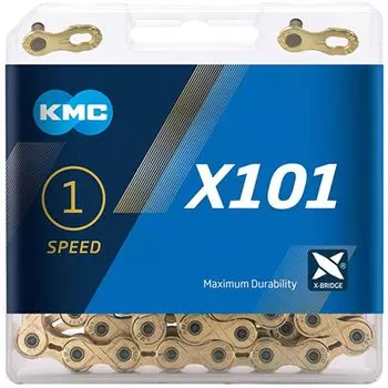 Цепочка KMC Uni X101 Золото, 112 звеньев Ti-Ni