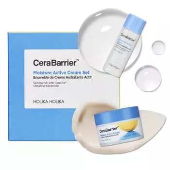 Cerabarrier Moisture Active Cream Оригинальный 50 мл Мини 30 мл Подарочный Holika Holika CERABARRIER MOISTURE ACTIVE CREAM MINI SET Нежный увлажняющий керамид