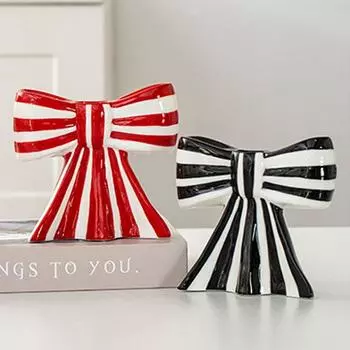 Ceramic Bow Candle Holders Korean Style Candelabra Durable Candlestick Home Room Decor