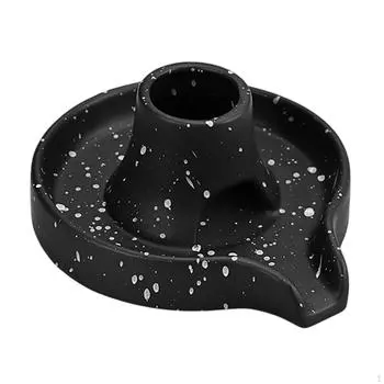 Ceramic Censer for Palo Santo and Sage Smudge, Office Living Space Black 15.5x6.5cm