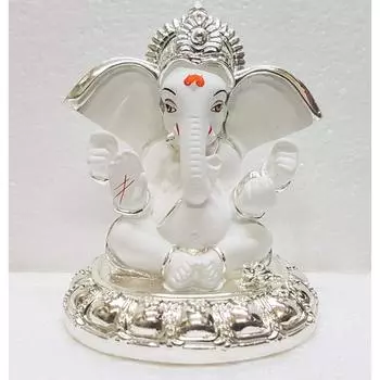 Ceramic Ganesh Idol For Car Dashboard Ganesha Murti Ganpati Idol For Home Decor Puja Lord Ganesh Statue Gift