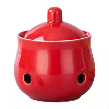 Ceramic Garlic Container Keep Your Cloves Ginger Saver красный