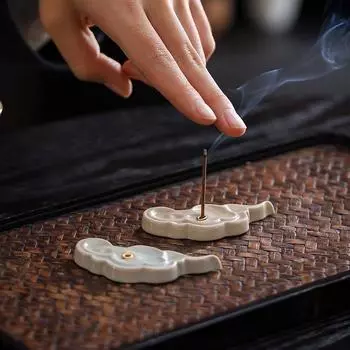 Ceramic Incense Stick Holder Chinese Style Incense Burner Censer Base Ornaments Yoga Office Home Decoration