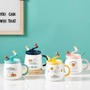 Керамическая качели Милая мультяшная кружка Кофейные чашки и кружки Кружка для чая Чашка Забавная посуда для напитков Кухня Столовая Бар Домашний сад