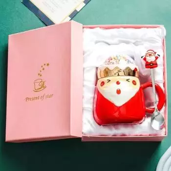 Cermica Canecas De Natal Para Casais, Figurinhas De Papai Noel, Presente De Natal Criativo, Nova Tampa Design, Copo De Caf De 401-500ml