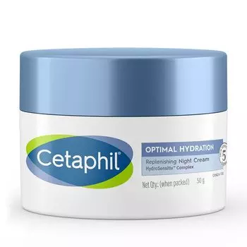 Cetaphil Optimal Hydration Replenishing Night Cream 50g Lightweight Fast Absorbing Moisturizer For Dry Sensitive Skin