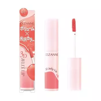 Cezanne 3D Jelly Lip 01 Peach Melba 5g Блестящая помада для губ Pink Coral Blood Color
