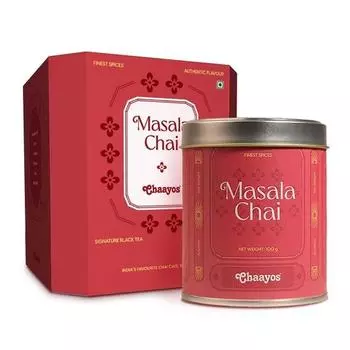Chaayos Подарочная коробка Festival | Чай масала для любителей чая | Подарочная корзина с чаем | Подарочная корзина для друзей и семьи | Подарочная коробка премиум-класса 1 банка (100 г)