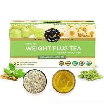 Чай TEACURRY Weight Plus (30 пакетиков чая) - Помогает набрать массу - мужчинам и женщинам | Зеленый чай Weight plus и аюрведический чай для управления весом
